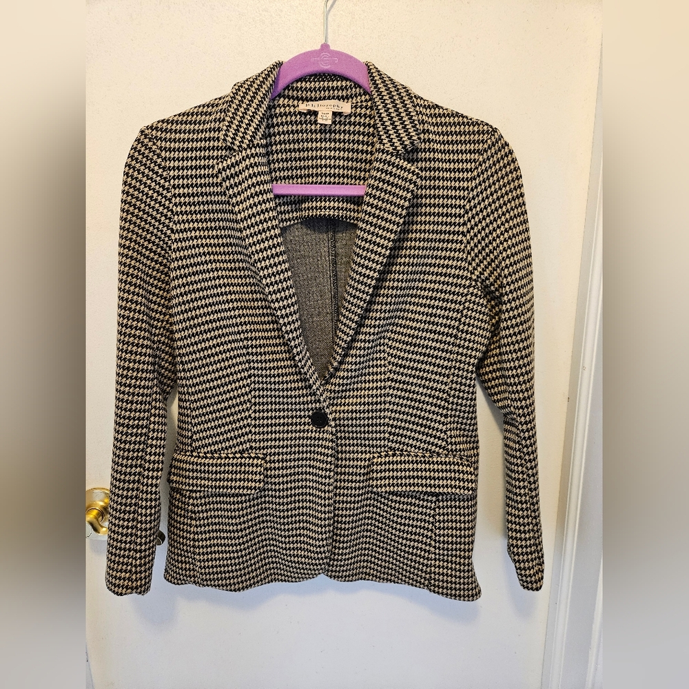 Houndstooth XS Unstructured Blazer